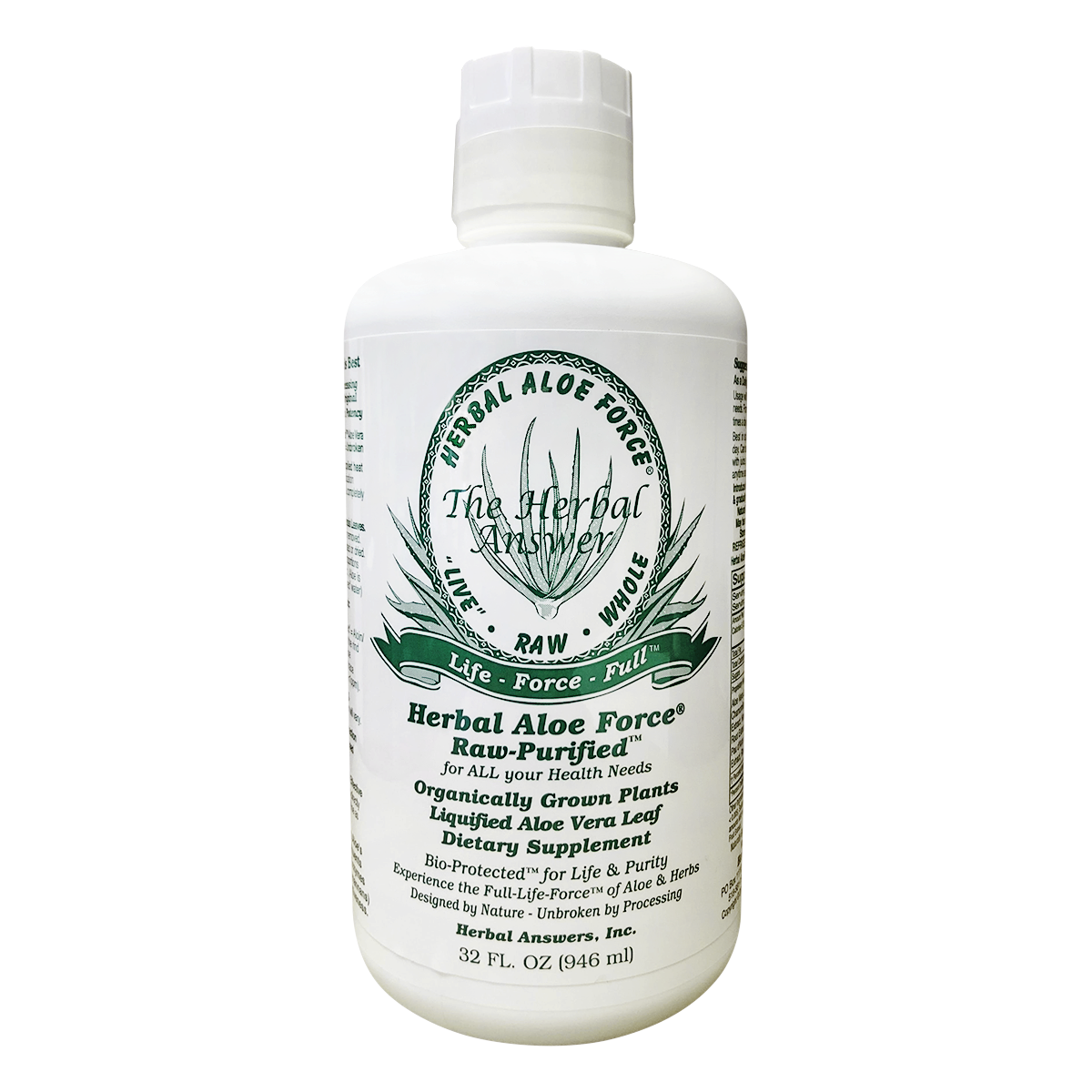 HERBAL ALOEFORCE LIQUID DIETARY SUPPLEMENT 32 OZ. BOTTLE