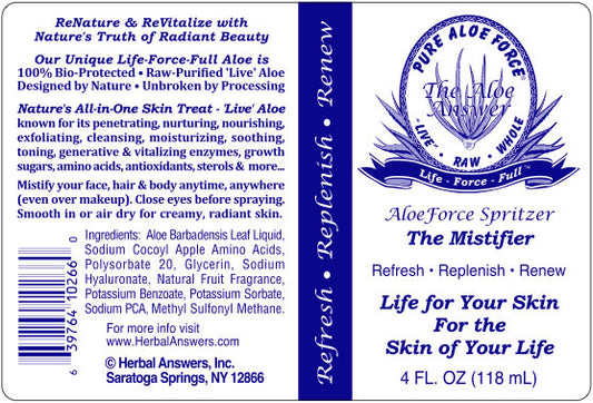 THE ALOEFORCE MISTIFIER SKIN SPRAY - 4 OZ BOTTLE